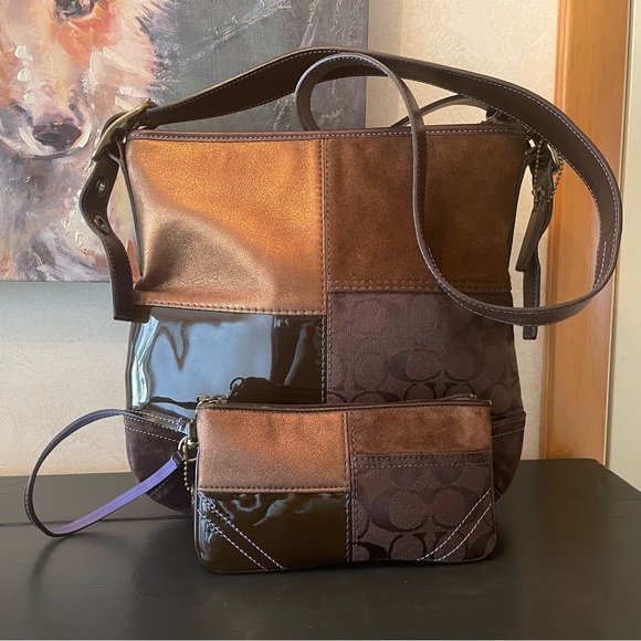 NWOT Coach Purse and Matching Wristlet - Picture 1 of 13